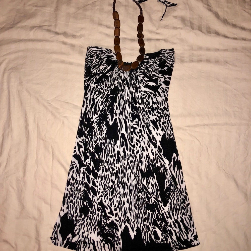 Forever 21 Black & White Animal Print Dress Small